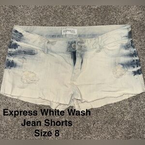 Express White Wash Jean Shorts